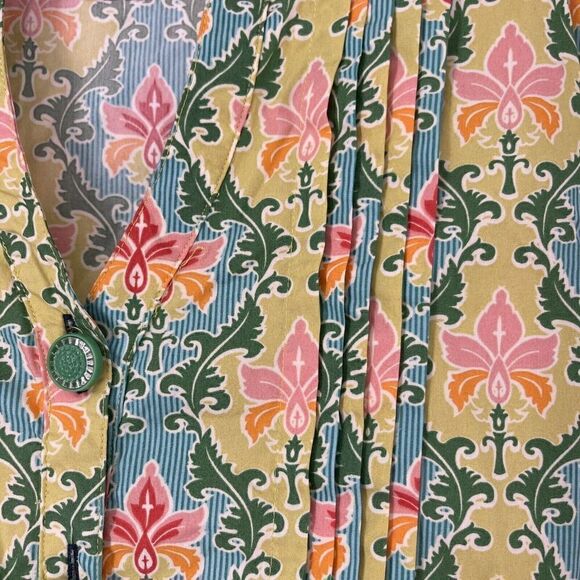 Matilda Jane Tunic Green Acres Size XS 3/4 Sleeve Button Up Belted Preppy Blouse - Picture 9 of 10